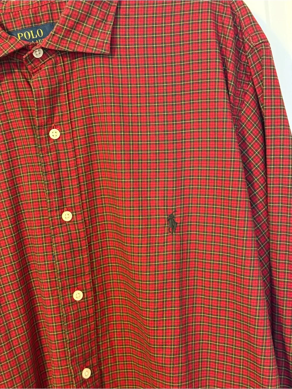 Polo Ralph Lauren Men’s 2XB Red Plaid Button Front Shirt Big Tall Cotton